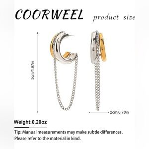 Silver and Gold Chain Earrings